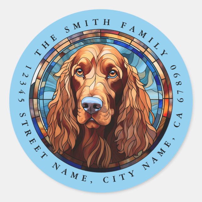 Irish Setter Round Stickers (Front)