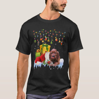 Irish Setter Santa Hat Christmas Lights Christmas T-Shirt