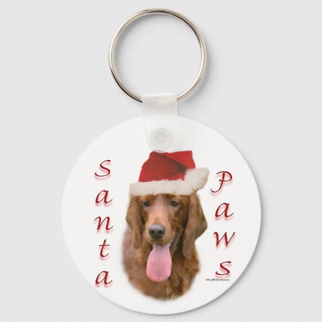 Irish Setter Santa Paws Key Ring (Front)