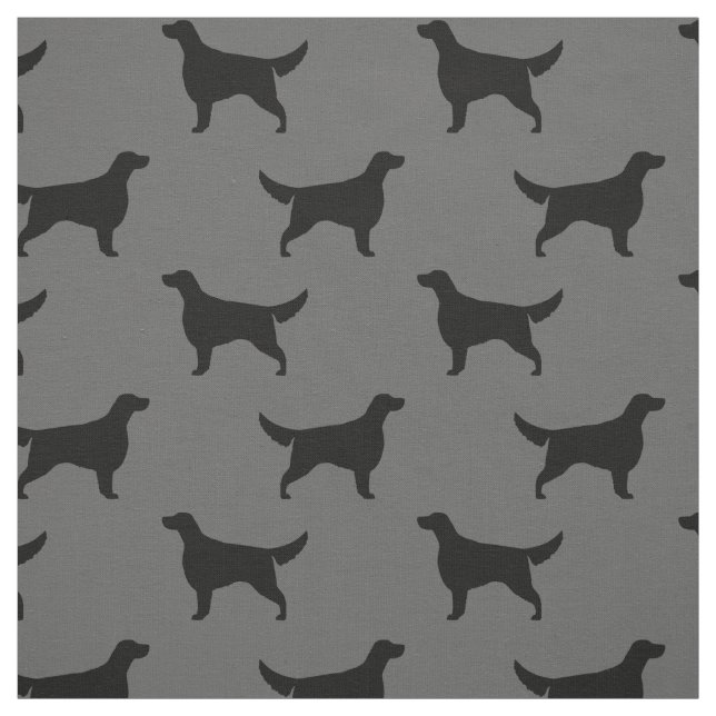 Irish Setter Silhouettes Pattern Black and Grey Fabric (Swatch)