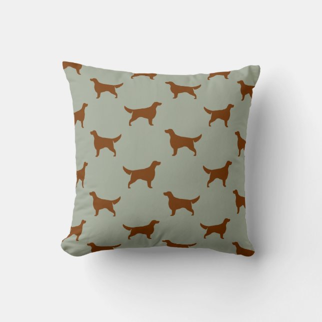 Irish Setter Silhouettes Pattern Cushion (Front)