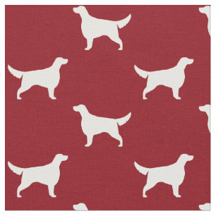 Irish Setter Silhouettes Pattern Red Fabric