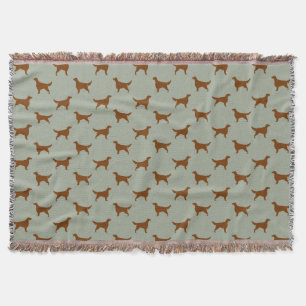 Irish Setter Silhouettes Pattern Throw Blanket