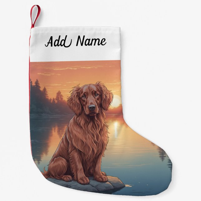 Irish Setter Small Christmas Stocking (Front)