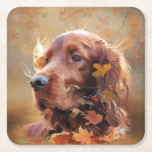 Irish Setter Square Paper Coaster