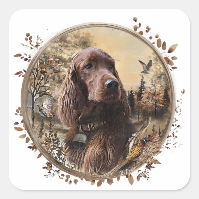  Irish  Setter Square Sticker (Front)