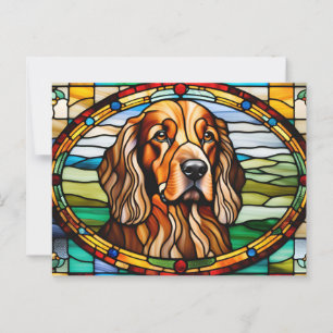Irish Setter Stained Glass Postcard