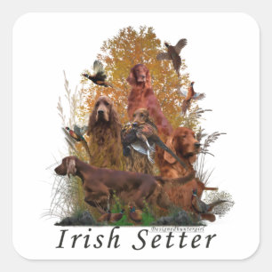 Irish Setter Tapestry T-Shirt Keychain Button Square Sticker