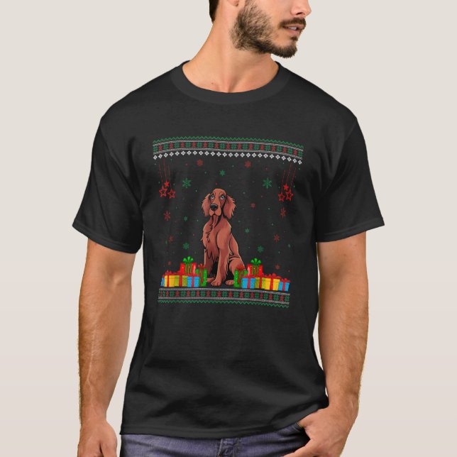 Irish Setter Ugly Christmas Sweater Funny Dog Owne (Front)