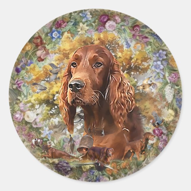 Irish Setter - Ultimate Upland Bird Dog Classic Round Sticker (Front)