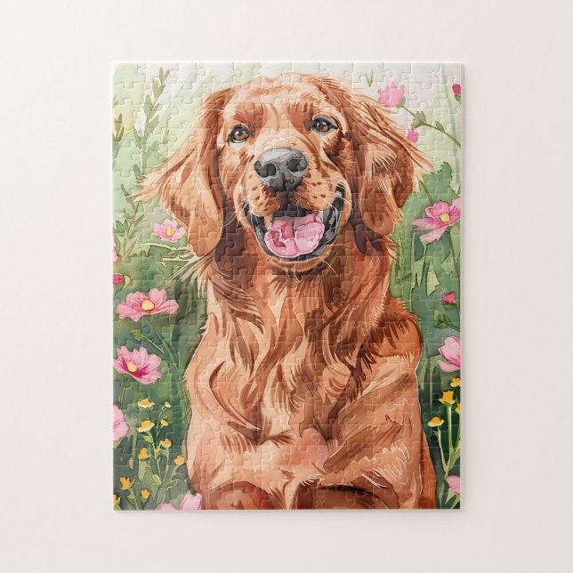 Irish Setter Watercolor Puzzle (Vertical)