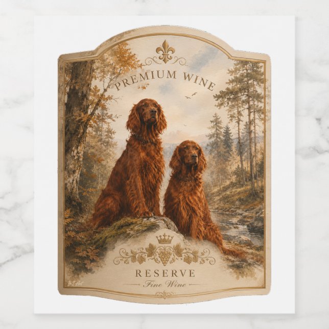  Irish Setter   Wine Label (Single Label)