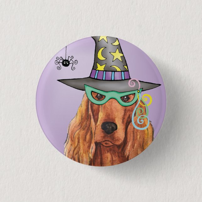 Irish Setter Witch 3 Cm Round Badge (Front)