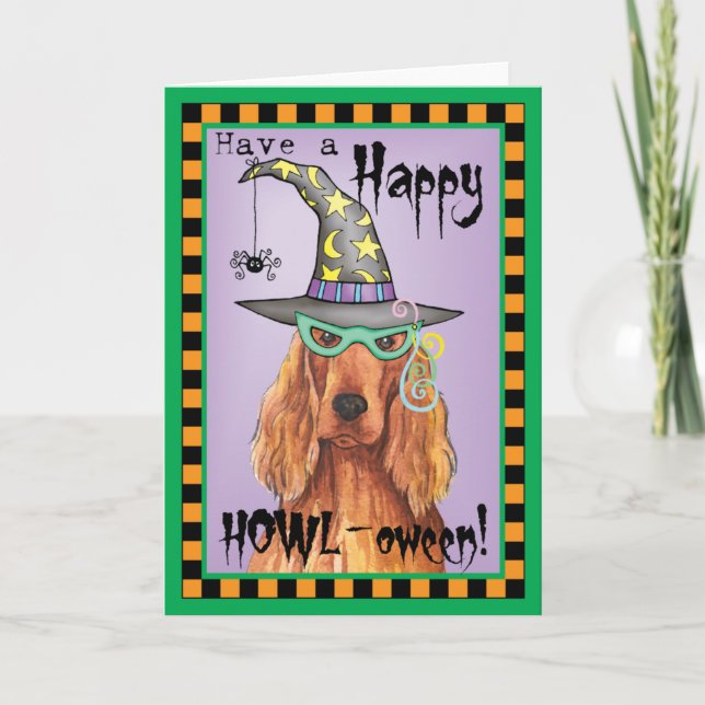 Irish Setter Witch Card (Front)