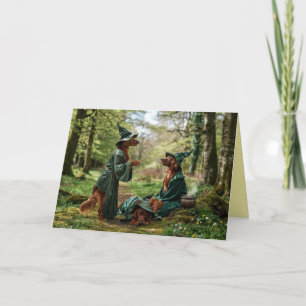 Irish Setter Witch Halloween Card