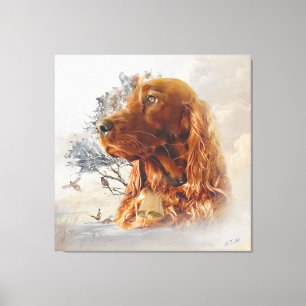 Irish setter with pheasant  canvas print