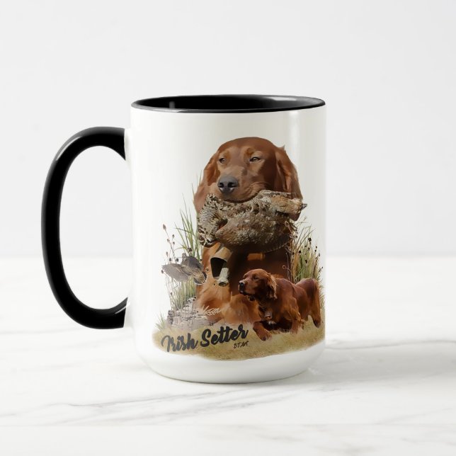 Irish Setter , Woodcock hunting,  Art Mug (Left)