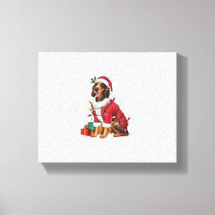 Irish Setter Xmas Lighting Santa Irish Setter Dog Canvas Print