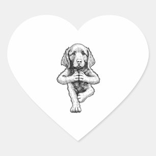 Irish Setter Yoga Dog Puppy Funny Dogs Tree Pose A Heart Sticker