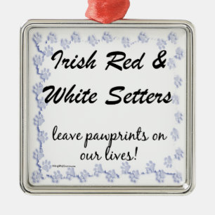 Irish Setters leave pawprints Metal Tree Decoration