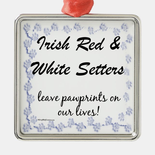 Irish Setters leave pawprints Metal Tree Decoration (Front)