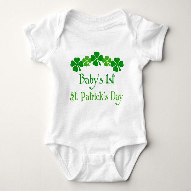 Irish Shamrock 1st St Patricks Day Baby Tee (Front)