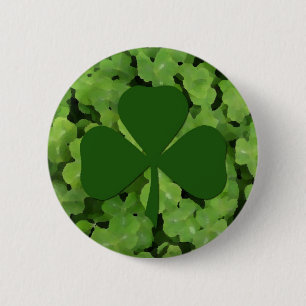 Irish Shamrock 6 Cm Round Badge