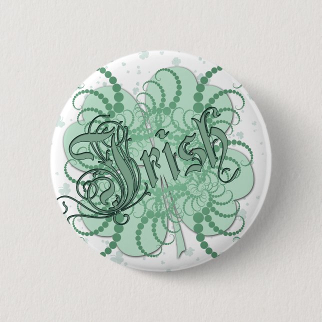 Irish Shamrock 6 Cm Round Badge (Front)