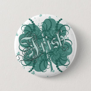 Irish Shamrock 6 Cm Round Badge