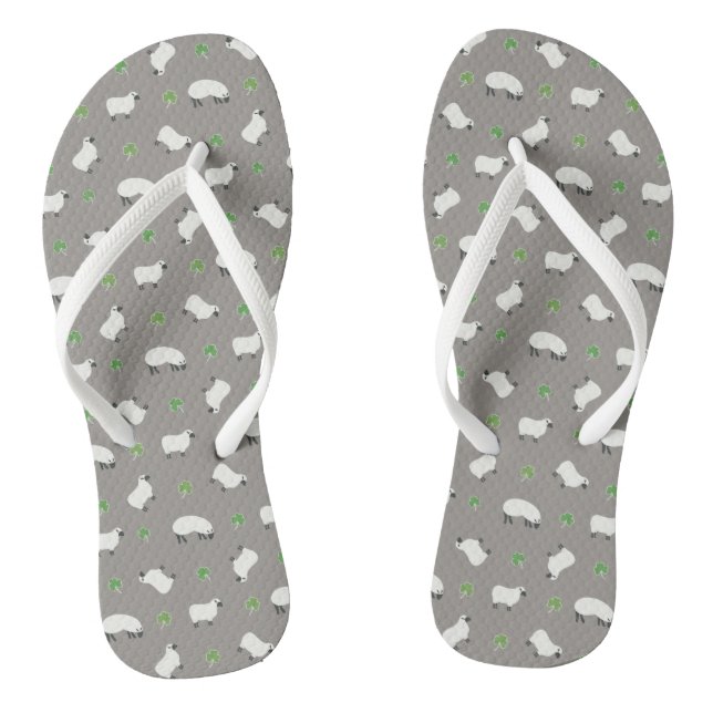 Irish Shamrock and Sheep Pattern Jandals (Footbed)