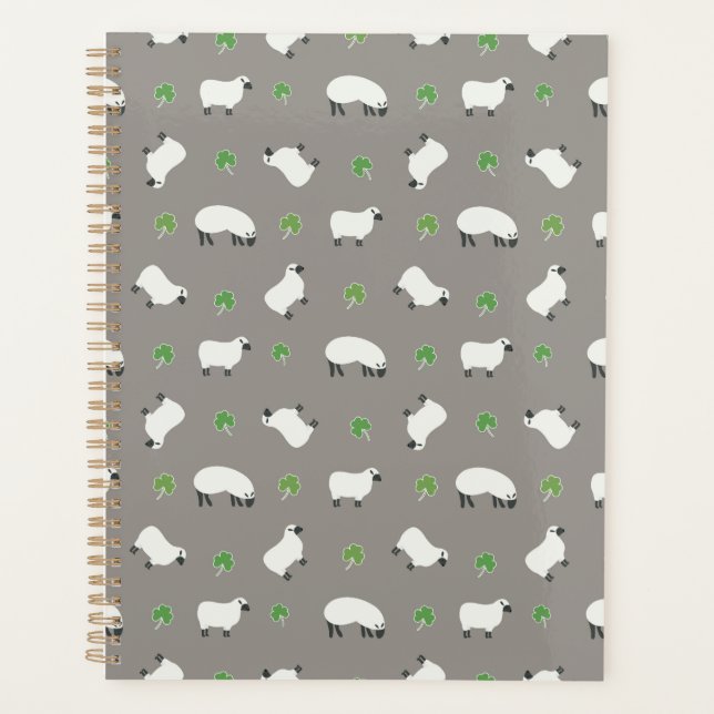 Irish Shamrock and Sheep Pattern Planner (Front)