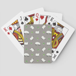 Irish Shamrock and Sheep Pattern Playing Cards