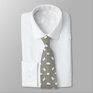 Irish Shamrock and Sheep Pattern Tie