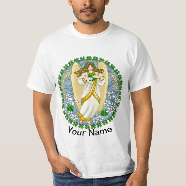 Irish Shamrock Angel  T-Shirt (Front)