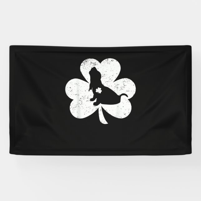 Irish Shamrock Basset Hound Dog St. Patrick's Day  Banner (Horizontal)