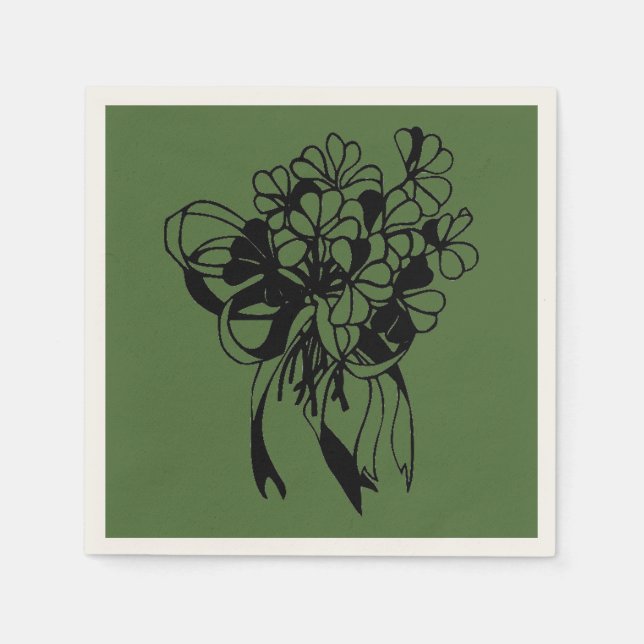 Irish Shamrock Bouquet St. Patrick's Day Napkin (Front)