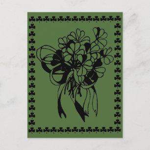 Irish Shamrock Bouquet St. Patrick's Day Postcard