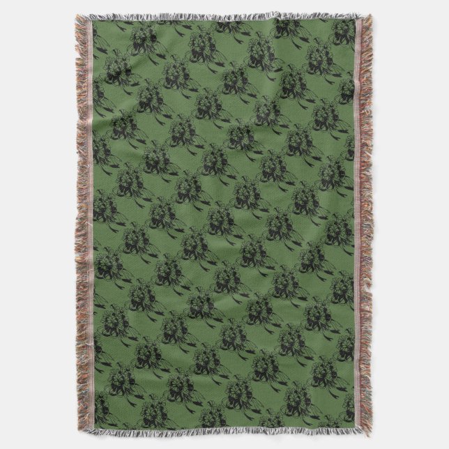 Irish Shamrock Bouquet Throw Blanket (Front Vertical)