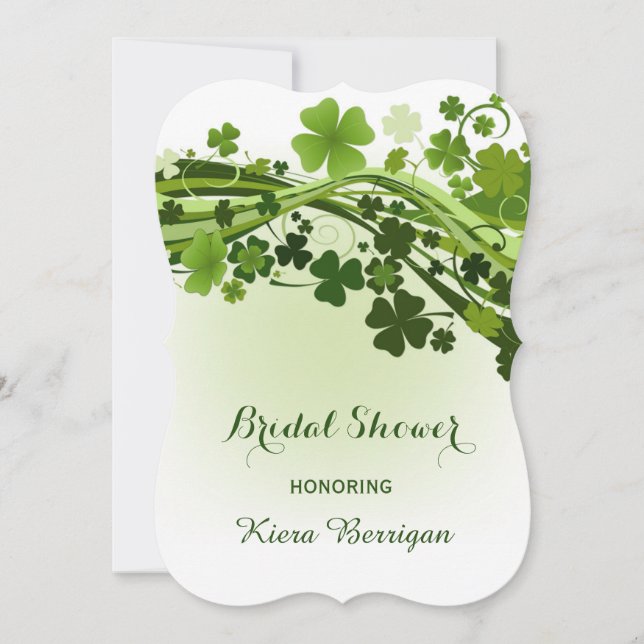 Irish shamrock Bridal Shower Invitation (Front)