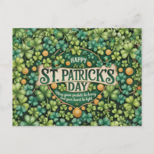 Irish Shamrock Celebration Design Postcard