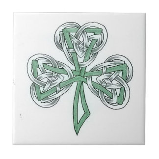 Irish Shamrock Celtic Knot DesignCeramic Tile