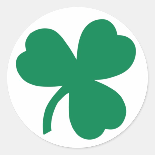 Irish Shamrock Clover Circle Sticker (Front)