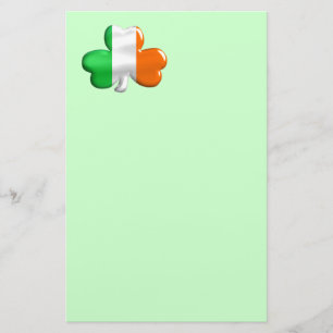 Irish Shamrock Clover Flag Stationery