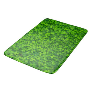 Irish Shamrock Clover Green Floral Ireland Bath Mat