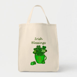 Irish Shamrock Cookie Bouquet-Grocery Tote Bag