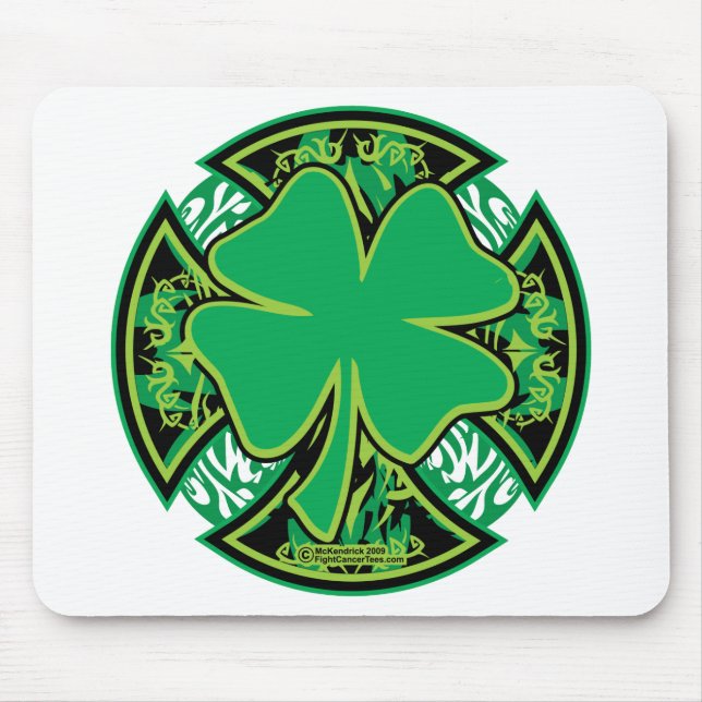 Irish Shamrock Cross Mouse Pad (Front)