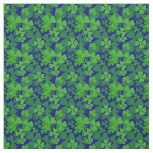 Irish shamrock,dark blue, clover fabric print 10aa