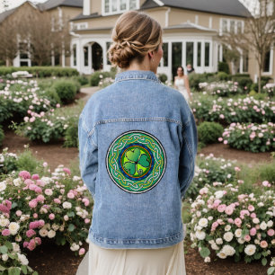 Irish shamrock denim jacket