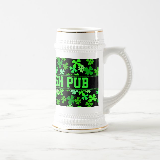 Irish Shamrock Drinking Stein (Right)