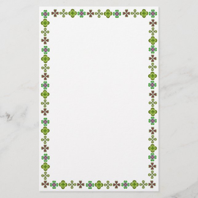 Irish Shamrock Elegance Stationery (Front)